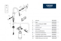 RECAMBIOS MONOMANDO COCINA PURE BAUCURVE GROHE BLUE